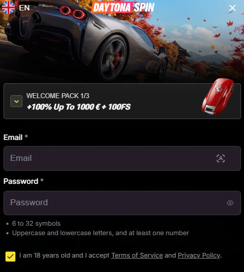 daytonaspin casino registration